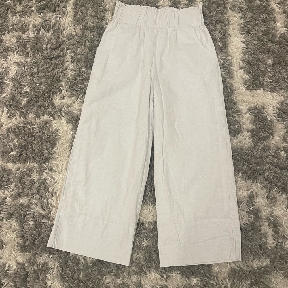 Kourt Cotton Blend Wide Leg Trousers